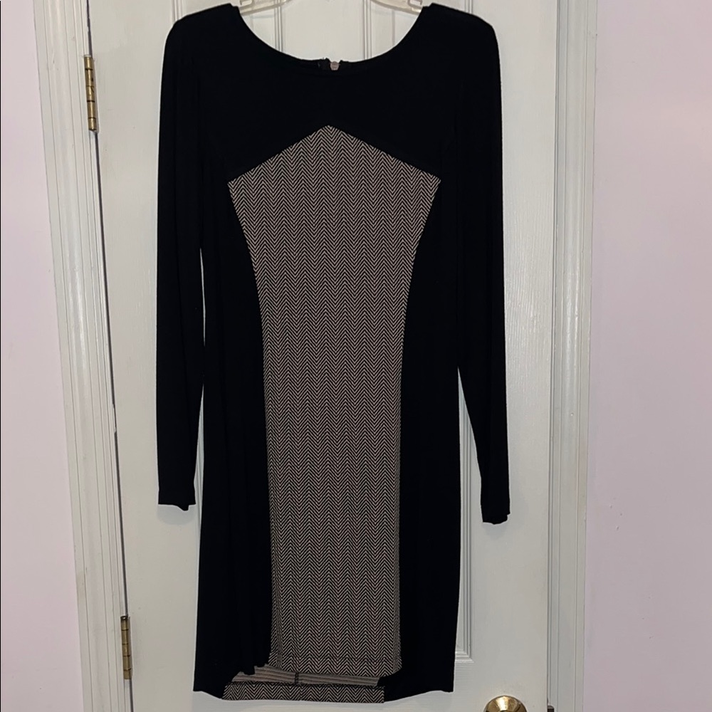 Elegant Black and Taupe Dress
